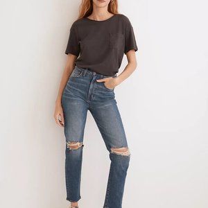 Madewell NWT Perfect Vintage Crop Jean Size 29 Tapered Leg Distressed